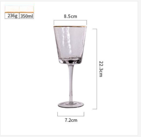 Creative Hammer Golden Edge Crystal Champagne Glass (Option: Red Wine Cup Ash Phnom Penh)