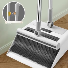 Dustpan Floor Brush Three-in-one Atmospheric Space Saving Broom Combination Suit (Option: Two Pieces Of White Magnetic)