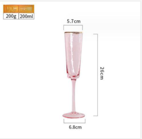 Creative Hammer Golden Edge Crystal Champagne Glass (Option: Champagne Cup Pink Phnom Penh)