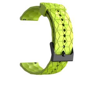 Universal Football Patterned Silicone Strap (Option: Lime-22mm)