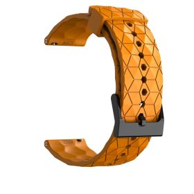 Universal Football Patterned Silicone Strap (Option: Amber Yellow-22mm)